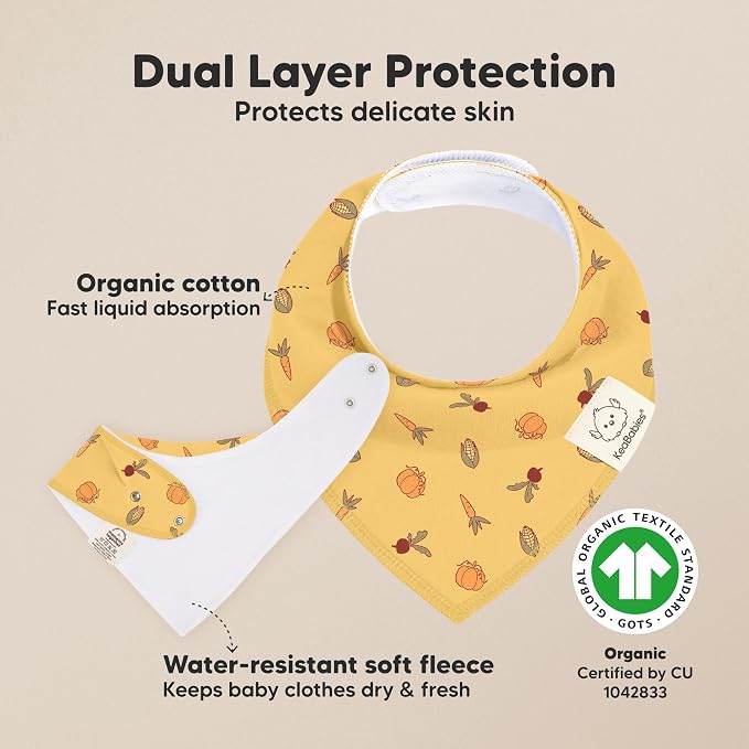 8-Pack Organic Baby Bandana Bibs - Image 2