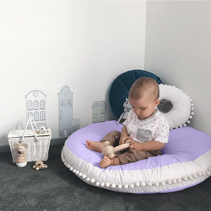 Large Floor Pillow Kids Round Floor Cushion Seating, 35 inches Big Circle Pillow by Kishome