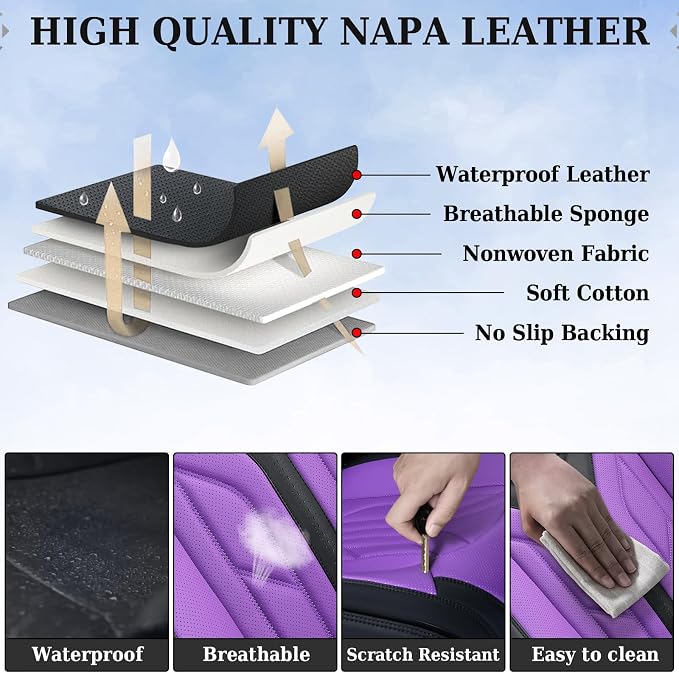 Coverado Front Seat Covers, Leather Seat Covers - Image 6