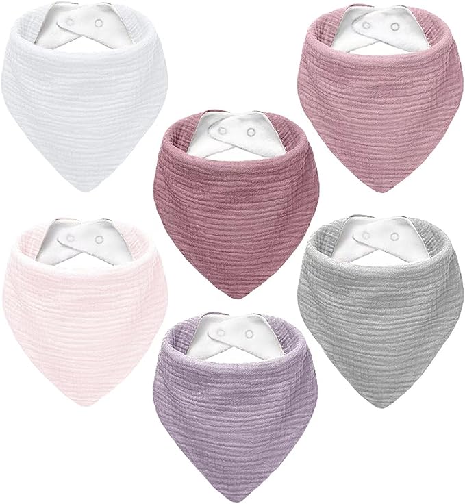 Muslin Baby Bibs, Soft Triangular Baby Bandana Drool Bibs by NISXABEBE