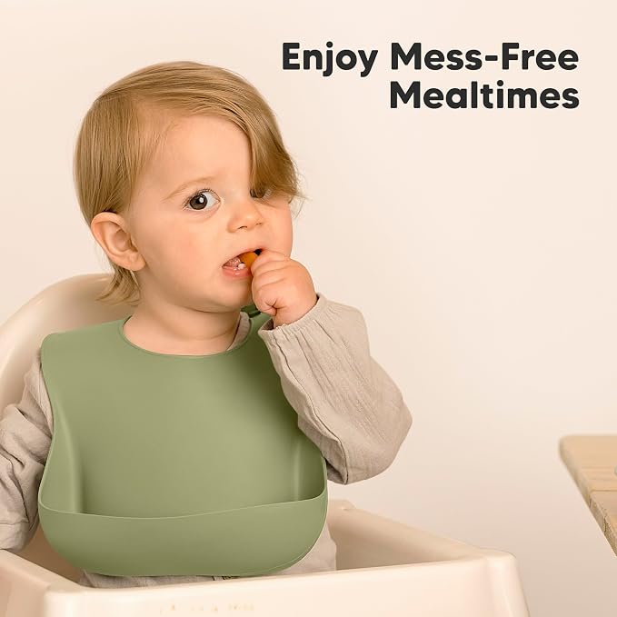 KeaBabies 2-Pack Silicone Baby Bibs - Image 7