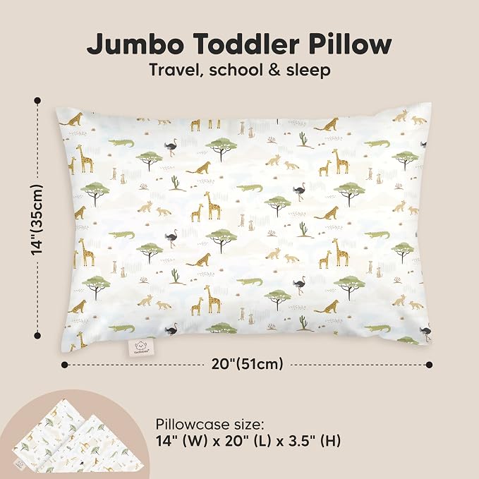 KeaBabies Toddler Pillow with Pillowcase, Jumbo 14X20 - Image 3