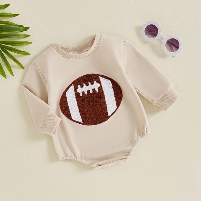 VISGOGO Newborn Infant Baby Boy Girls Oversized Romper Little Dude Sweater - Image 3