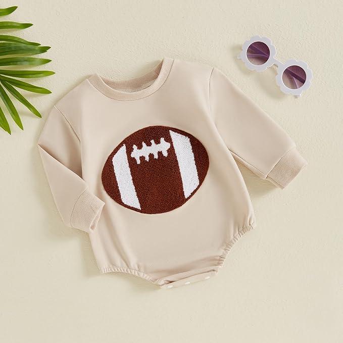 VISGOGO Newborn Infant Baby Boy Girls Oversized Romper Little Dude Sweater - Image 3