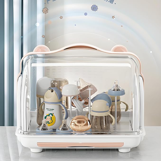 Baby Bottle Drying Rack Storage, Nursing Bottle Storage Box Organizer - Image 4