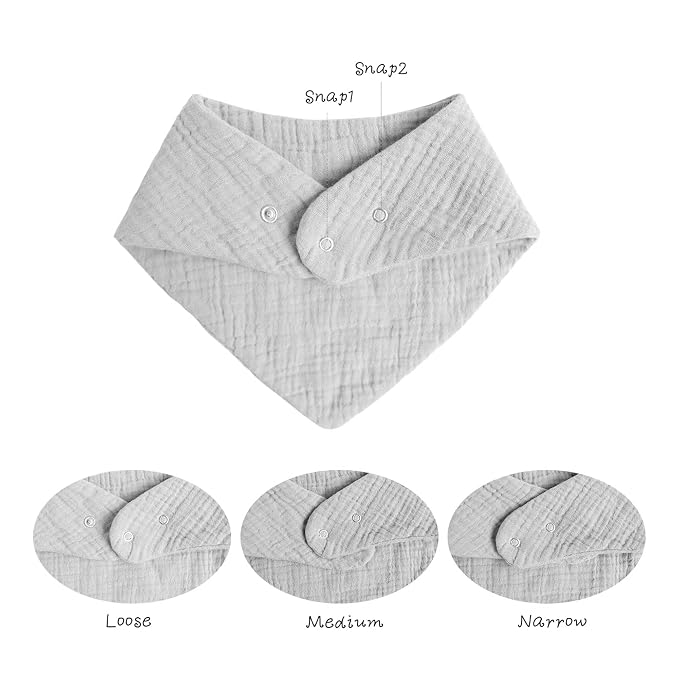 Konssy Muslin Baby Bibs 10 Pack Baby Bandana Drool Bibs 100% Cotton - Image 3