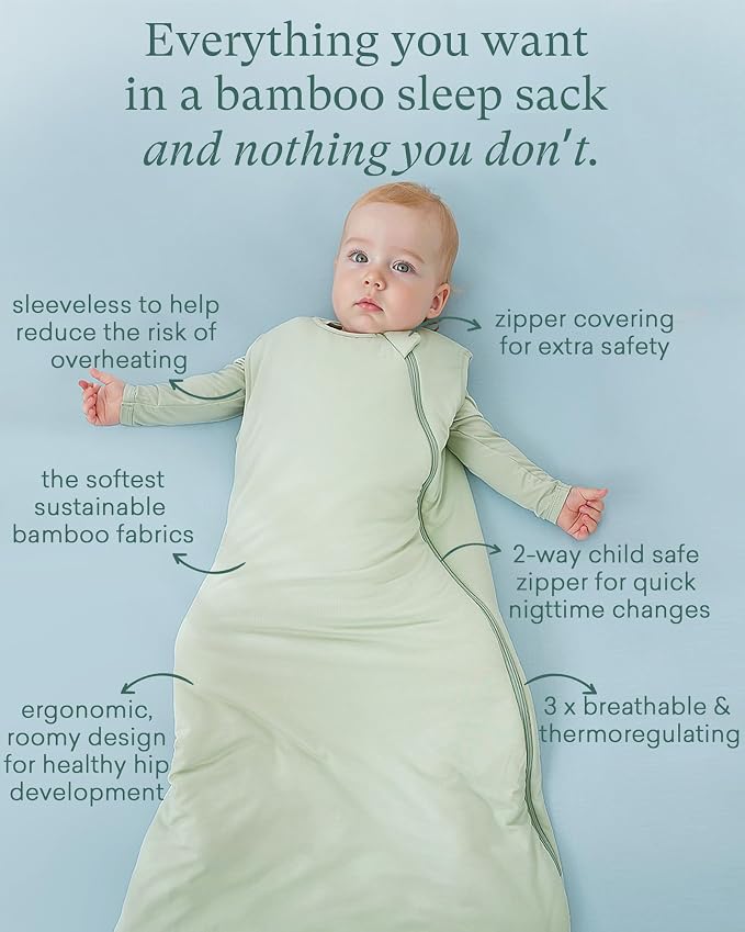 PurComfy Supersoft Sleep Sack 1.0 TOG, Premium Bamboo Viscose Baby Sleeping Bag - Image 2