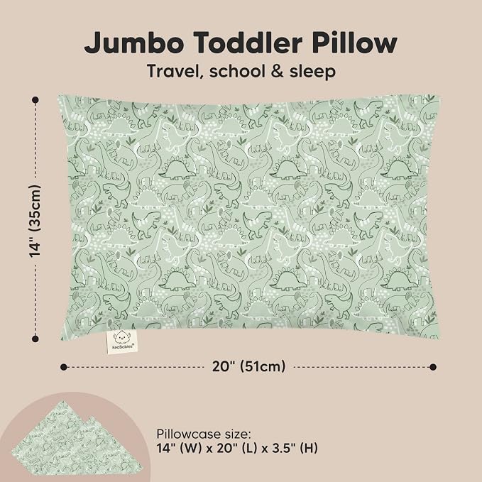 KeaBabies Toddler Pillow with Pillowcase, Jumbo 14X20 - Image 3
