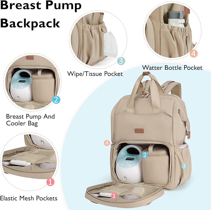 mommore Diaper Bag Backpack, Breast Pump Backpack - Image 4