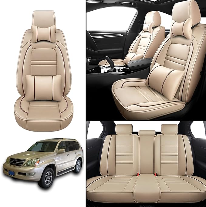 Car Seat Covers for Lexus Car gx470 2003-2009, 5 Seats Leather Seat Covers - Image 2