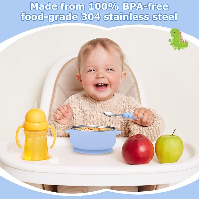 2 Pack Stainless Steel Baby Bowls - Image 3