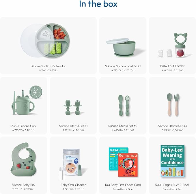 Remonda 23-Piece BPA-Free Silicone Baby Feeding Set | Extra Large Suction Plates - Image 3