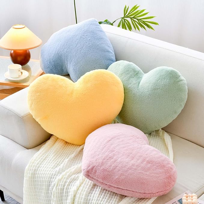 Sage Green Heart Pillows, Cute Heart Decorative Pillow, Heart Shaped Throw - Image 3