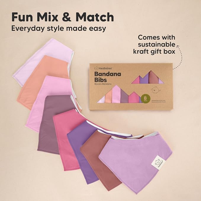 8-Pack Organic Baby Bandana Bibs - Image 9