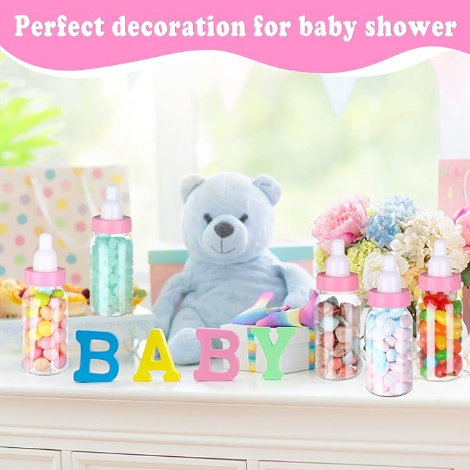 60 Pcs 4.5 Inch Baby Mini Milk Bottle Baby Shower Favor Fillable Feeding Bottle - Image 5