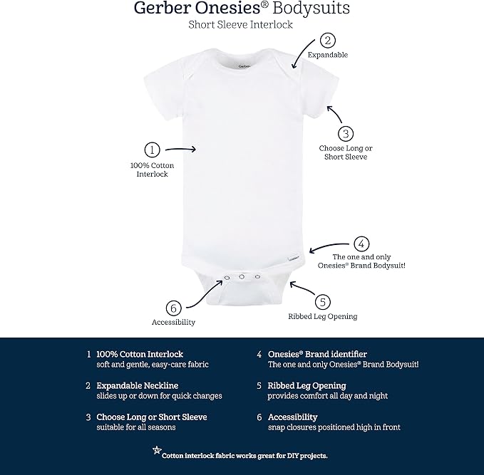 Gerber baby-girls 5-pack Solid Onesies Bodysuits - Image 4
