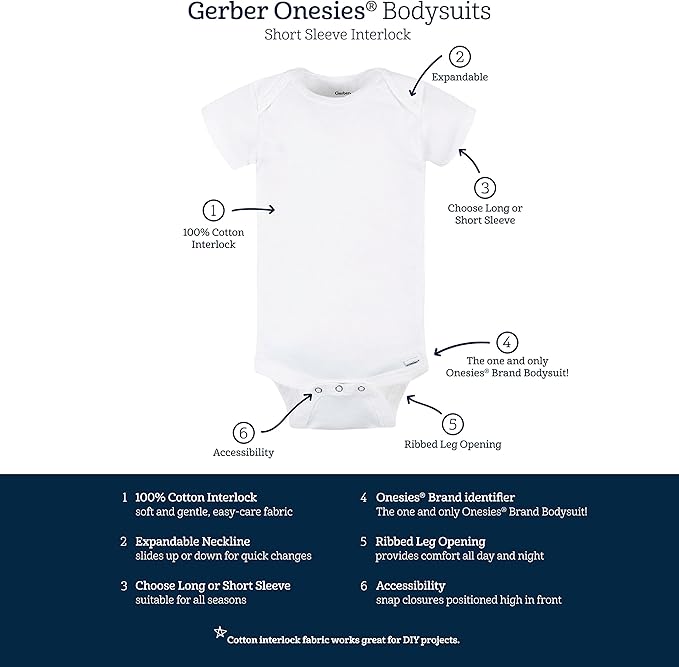 Gerber baby-girls 5-pack Solid Onesies Bodysuits - Image 4