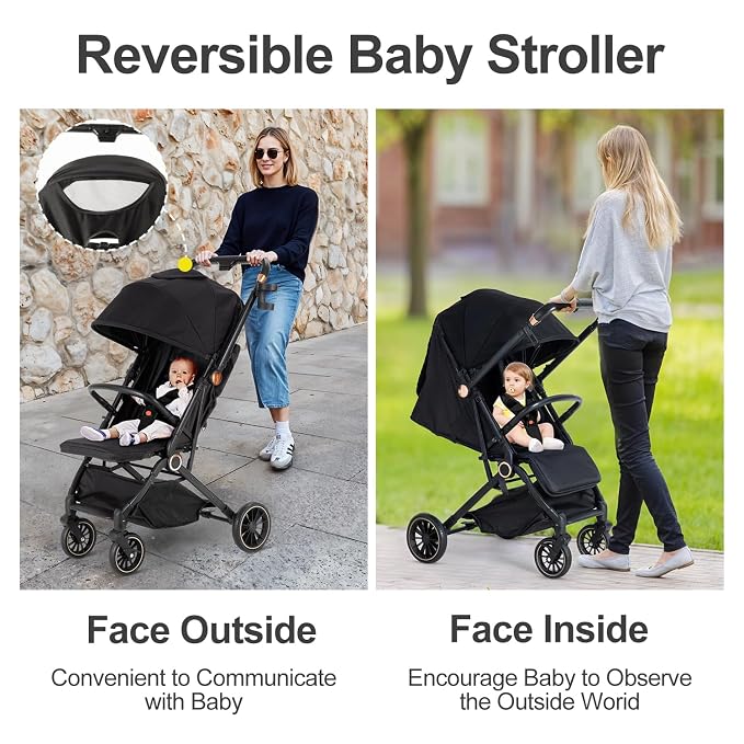 Baby Stroller, 3 in 1 Folding High Landscape Infant Strollers Convertible - Image 4