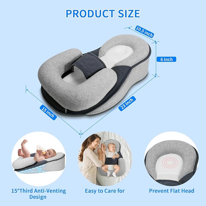 Baby Feeding Support Pillow, Reflux Breastfeeding Nursing Pillow to Reduce - Image 7