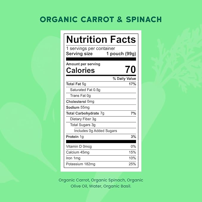 Serenity Kids 6+ Month Organic Veggie Puree Baby Snacks Pouches - Image 2