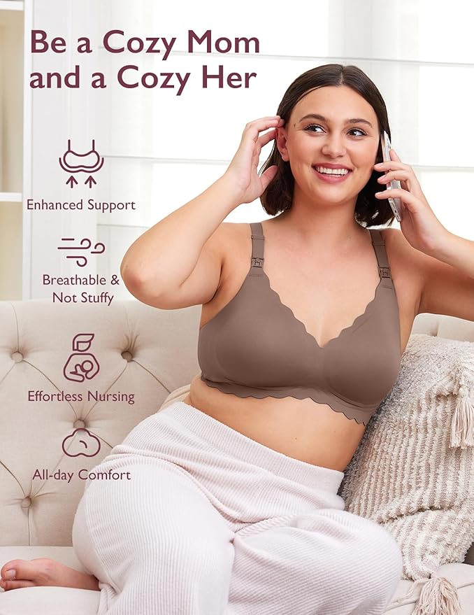 Momcozy Nursing Bras for Breastfeeding, Seamless Pregnancy Maternity Bra - Image 6