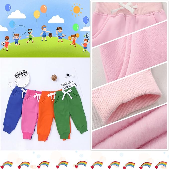CuteOn Unisex Toddler Jogger Pants Kids Cotton Elastic Waist Winter Baby - Image 4