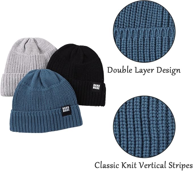 JANGANNSA Simple Knitted Baby Beanie Hip-Hop Boys Winter Hat Toddler Kids Bonnet - Image 3