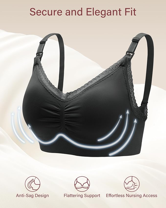 Stelle Lace Nursing Bras for Breastfeeding Seamless Pregnancy Maternity - Image 2