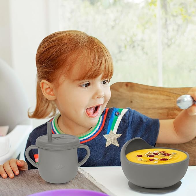100% Silicone baby feeding set, BPA free Baby dishes set - Image 7