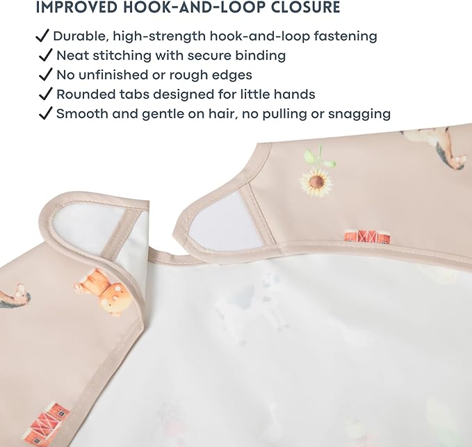 Ali+Oli Smock Bibs for Babies, BPA-Free Oeko-Tex Certified, Waterproof Baby - Image 3