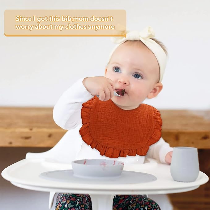 EllieHouse Baby Bibs for Girls Boys 10Pack Muslin Drool Teeth Drooling Teething - Image 4