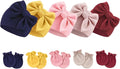 BQUBO Newborn Baby Girls Hats Mittens Set Hospital Hat Beanie Infant Bow Hats by DRESHOW
