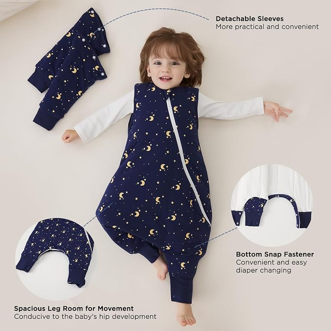 Duomiaomiao 3.5 TOG Toddler Sleep Sack 3-4T 100% Cotton Winter Side Open Zipper - Image 5