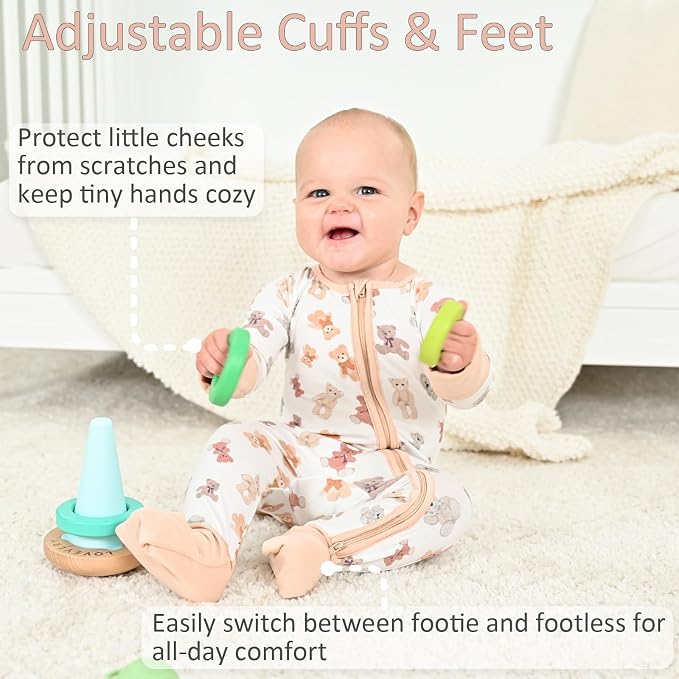LollyBanks Baby Pajamas, 2-Way Zipper Romper, 95% Viscose Made from Bamboo and - Image 5