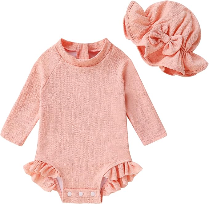 YOUNGER TREE Infant Baby Girls Swimsuit Long Sleeve Swimsuits One Piece by YOUNGERTREE