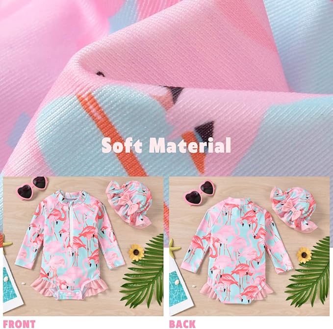 Aalizzwell Baby Girls Long Sleeve One Piece Swimsuit - Image 3