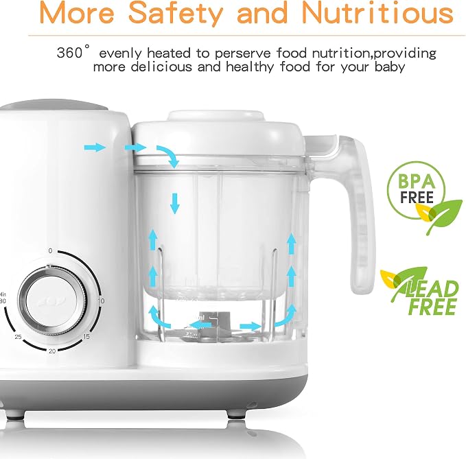 Baby Food Maker, 4 in 1 Baby Food Processor and Steamer, Puree Blender - Image 6