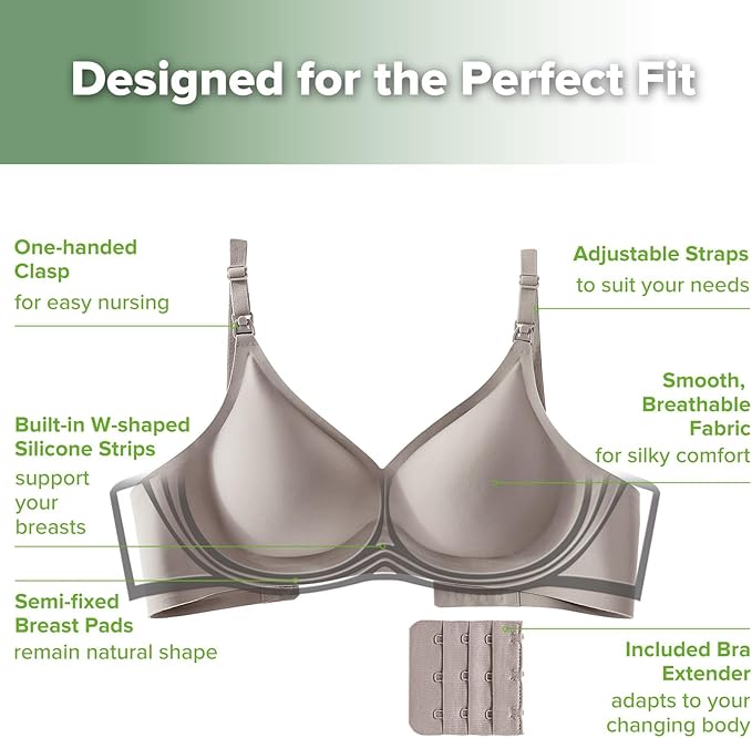 haakaa Nursing Bras for Breastfeeding, Ultra Comfort Jelly Strip“ Supportive - Image 4