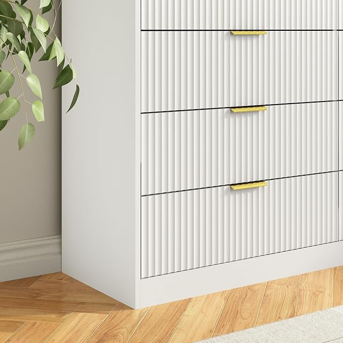 8 Drawer Dresser for Bedroom, Modern Fluted Double Dresser, Wooden Beside Table - Image 8