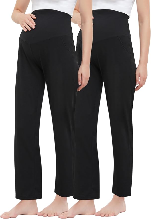 Women's Maternity Pants Casual Loose Wide/Straight Leg Comfy Palazzo Lounge - Image 4