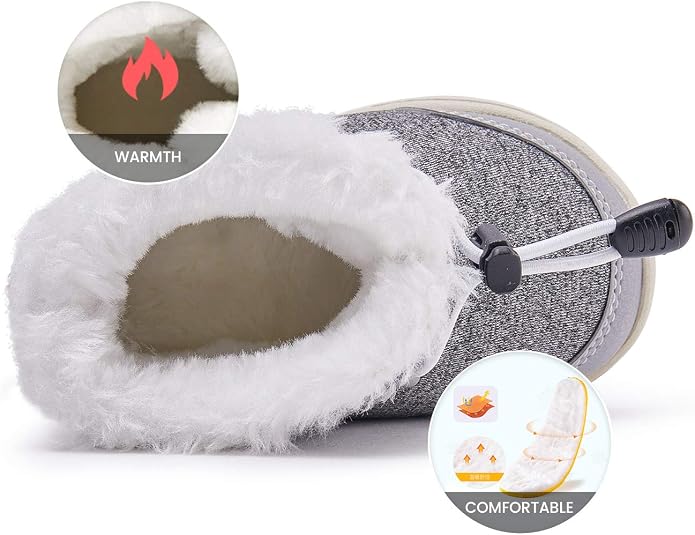 BMCiTYBM Toddler Baby Snow Boots Winter Shoes Boys Girls Cold Weather Baby Faux - Image 4