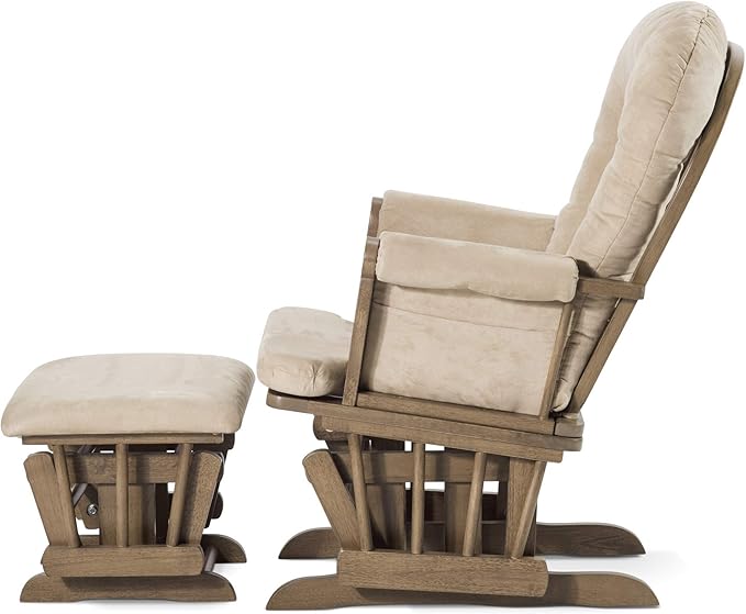 Child Craft Cozy Glider Rocker and Ottoman Set, Padded Cushion - Image 5