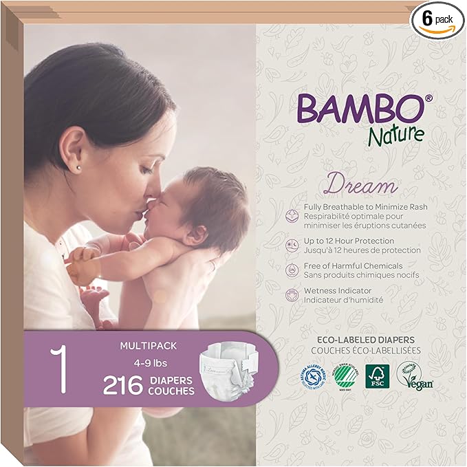 Bambo Nature Hypoallergenic Baby Diapers, Eco-Labelled Sustainable Diapers by BamboNature
