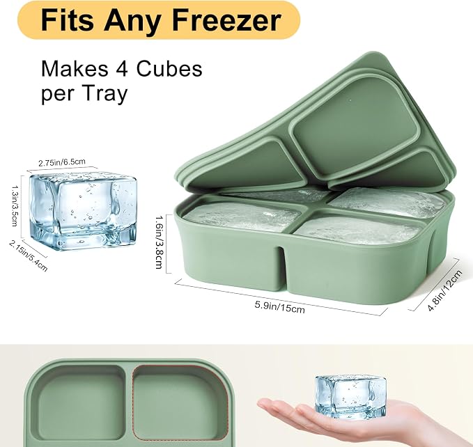 Ice Cube Tray 2 Pack – Stackable Large Silicone Ice Cube Freezer Molds & Easy - Image 2