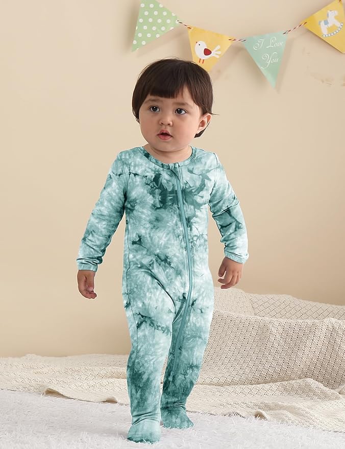 Jimonda Baby Girls Boys Footed Pajamas, Rayon From Bamboo, 2 Way Zipper Long - Image 6