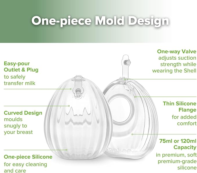 haakaa Wearable Shell Breast Pump 2-in-1 Hands-Free & Passive Silicone Milk - Image 4