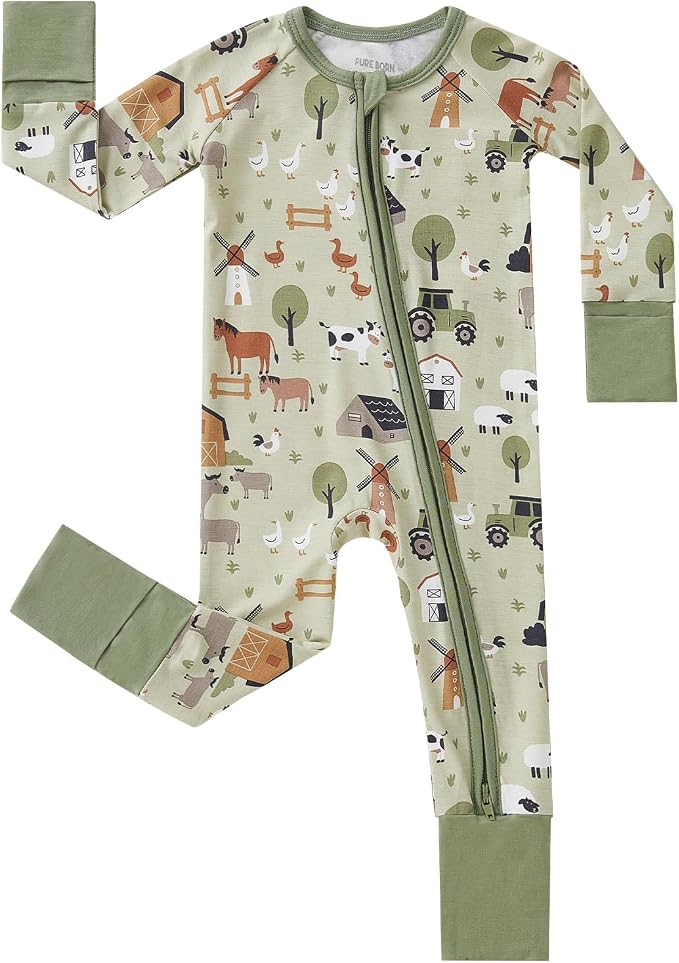 pureborn Baby Infant Boys Girls Sleeper Snug Fit Viscose from Bamboo Pajamas by pureborn