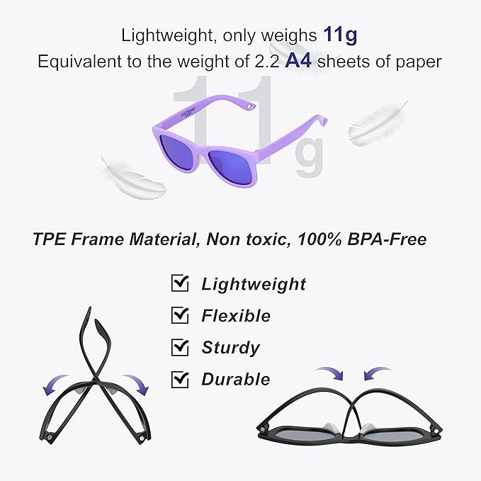 COCOSAND Flexible Baby Sunglasses - Image 3