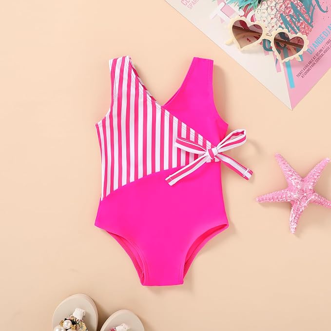 Happy Town Toddler Swimsuit Girl One Piece Bathing Suit Color Block Swimwear - Image 2