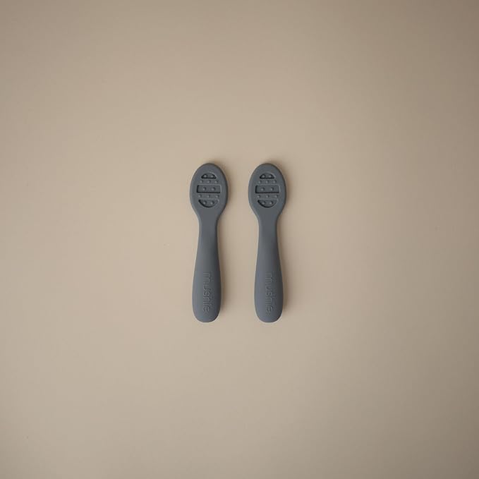 mushie Silicone First Feeding Baby Spoons | 2 Pack - Image 3